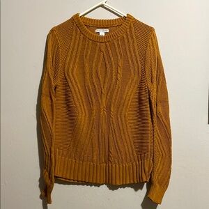 Amazon Essentials Mustard Ribbed Knit Sweater. Size Medium.